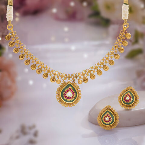Royal Droplet Gold Necklace set