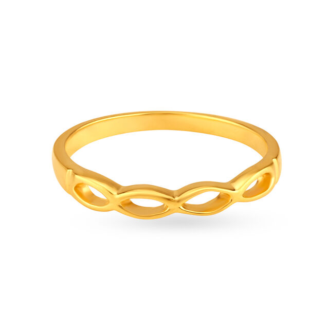 Classy 22 Karat Yellow Gold Intertwine Finger Ring