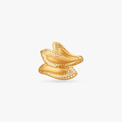 Flow Script Gold Ring alternate view 1