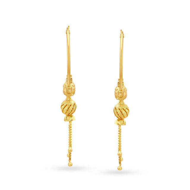 Classy 18 Karat Yellow Gold Hoop Earrings,,hi-res image number null
