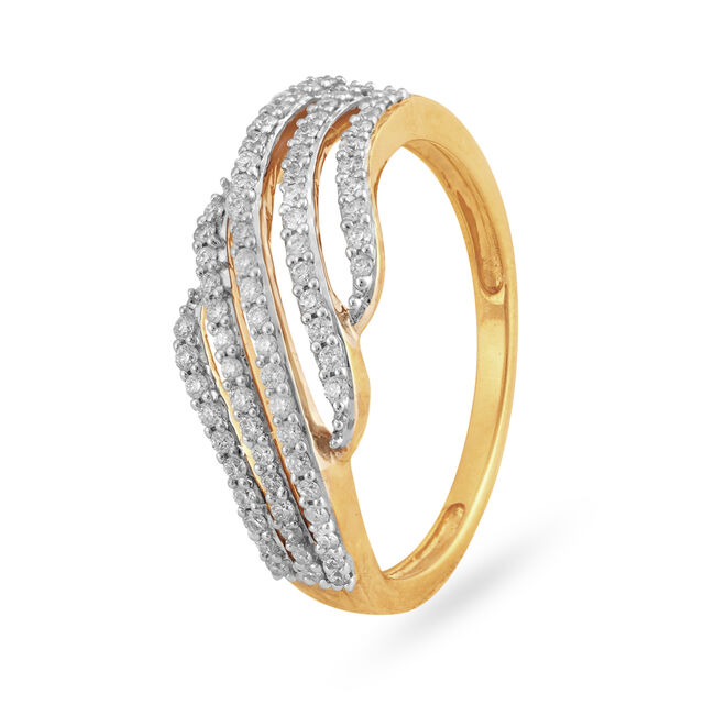 Layered Multi Stone Contemporary High Polish Diamond Ring,,hi-res image number null