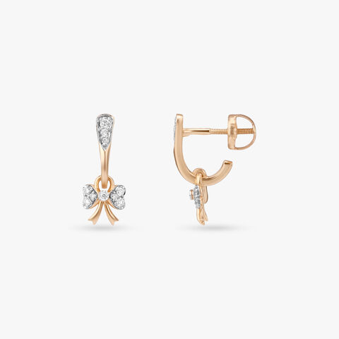 Fairy Knot Diamond Hoop Earrings for Kids
