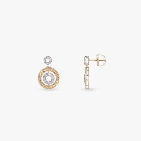 Rainbow Orbit Diamond Drop Earrings