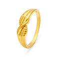 Sophisticated 22 Karat Yellow Gold Intertwining Finger Ring,,hi-res image number null