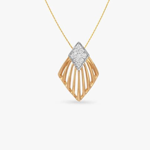 Structured Fan Diamond Pendant