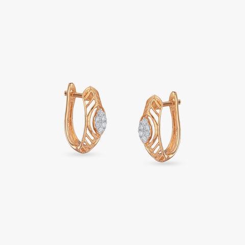 Radiant Frame Diamond Hoop Earrings