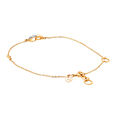 14 KT Yellow Gold Piece of Heart Diamond Bracelet,,hi-res image number null