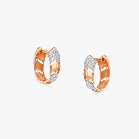 Twin Expression Diamond Hoop Earrings