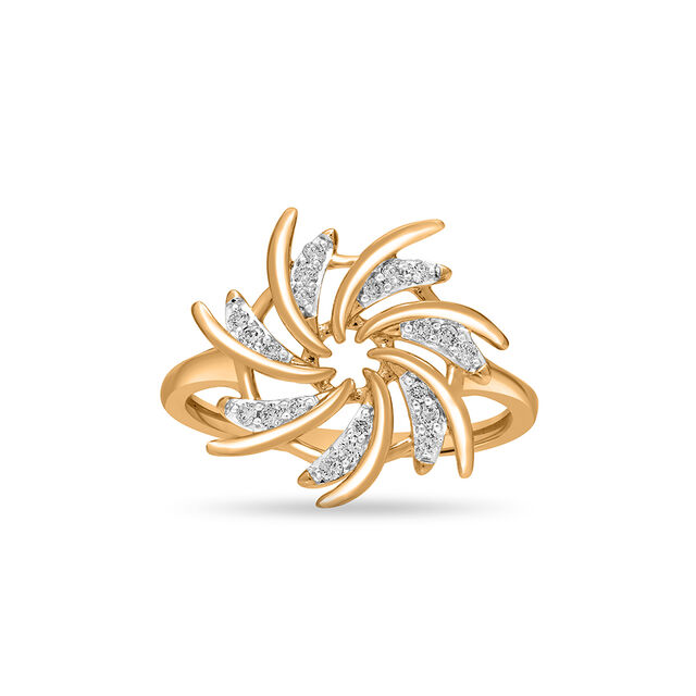 18 KT Yellow Gold Chakram Festive Ring,,hi-res image number null