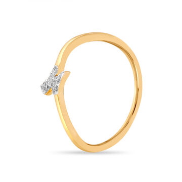 14 KT Yellow Gold Slender Disjointed Diamond Ring