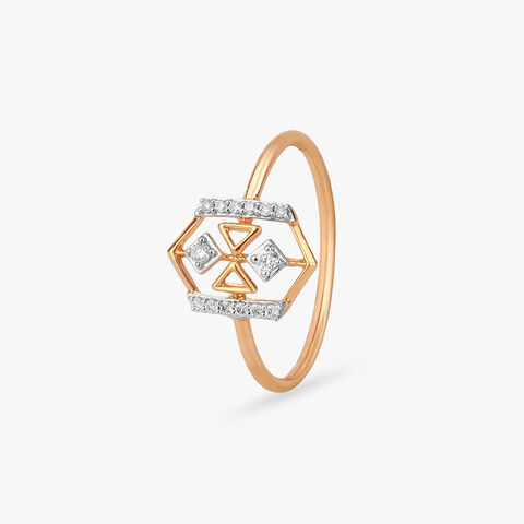 Geometric Gleam Diamond Ring