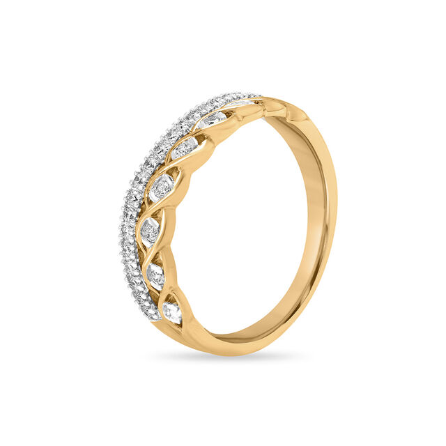 14 KT Yellow Gold Wave Diamond Eternity Ring,,hi-res image number null