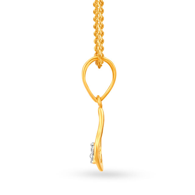 Understated 18 Karat Yellow Gold And Diamond Pendant,,hi-res image number null