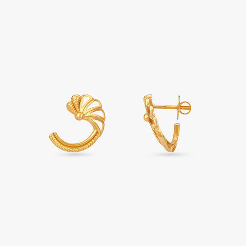 Bloom Arc Gold Stud Earrings