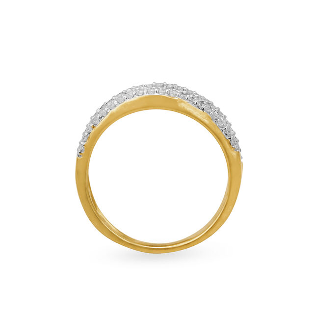 Extravagant 18 Karat Yellow Gold And Diamond Finger Ring,,hi-res image number null