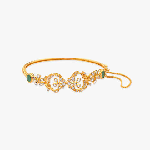 Faceted Lace Gold Bangle