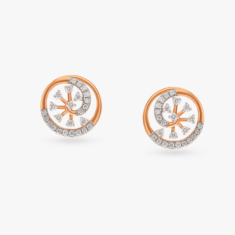 Celestial Twirl Diamond Stud Earrings