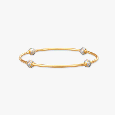 Orbit Knurled Gold Bangle
