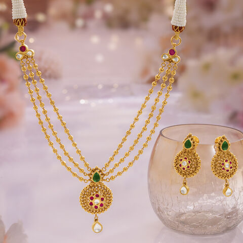 Regal Layers Gold Necklace set