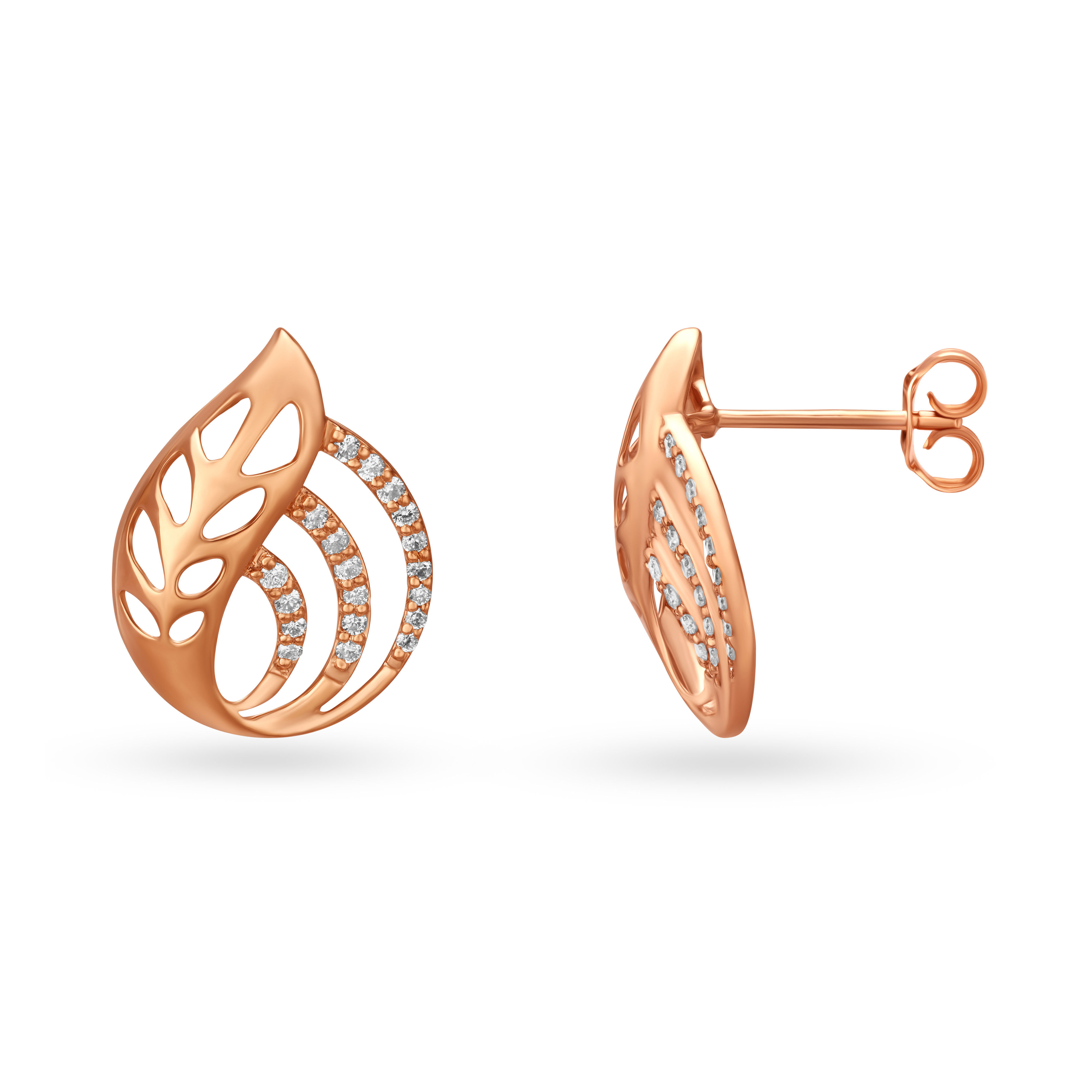 Rose gold store earrings with price