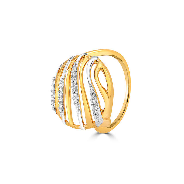 18KT Modish Wavy Diamond Ring,,hi-res image number null