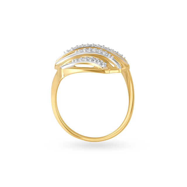 18KT Modish Wavy Diamond Ring,,hi-res image number null
