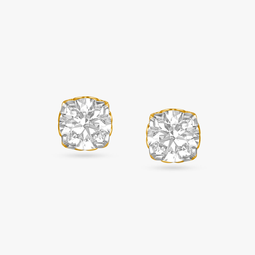 White Gold Diamond Chip Joya Stud Earrings  Edenly jewellery