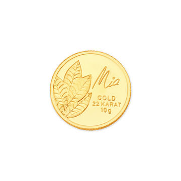 10 GM 22 Karat  Sublime Mango Leaf Gold Coin