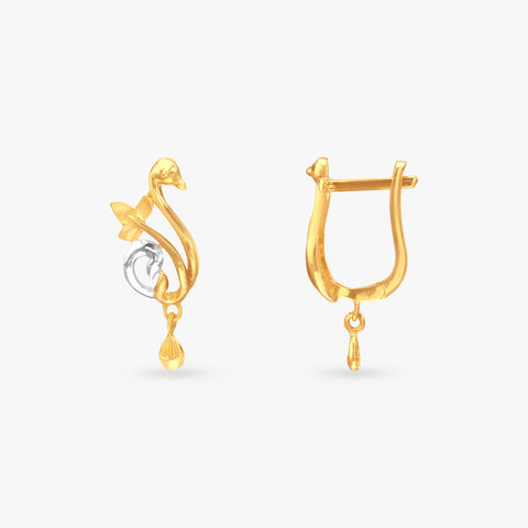 Swan Embrace Gold Hoop Earrings