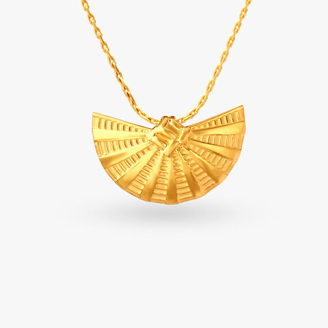 Geometric Gold Pendant and Earrings Set