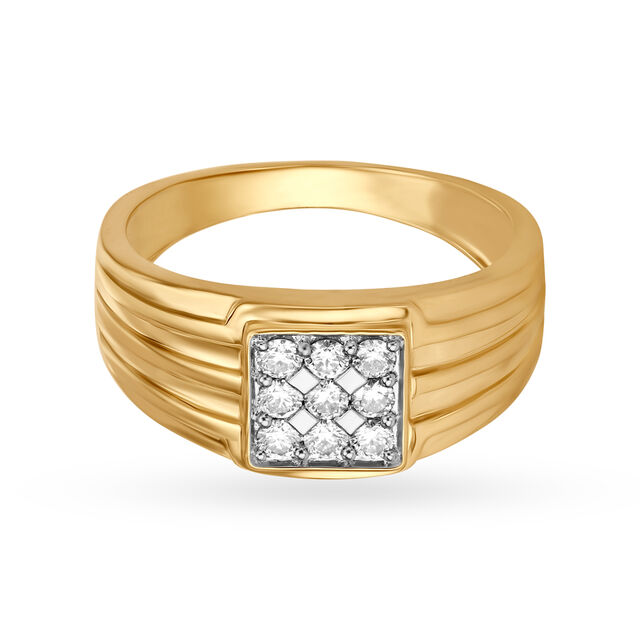 Geometric Diamond Finger Ring for Men,,hi-res image number null