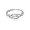Stylish Crossover White Platinum Finger Ring,,hi-res image number null