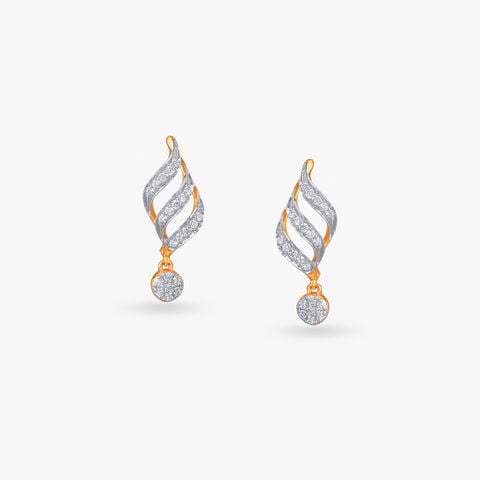Gleaming Ripple Diamond Hoop Earrings