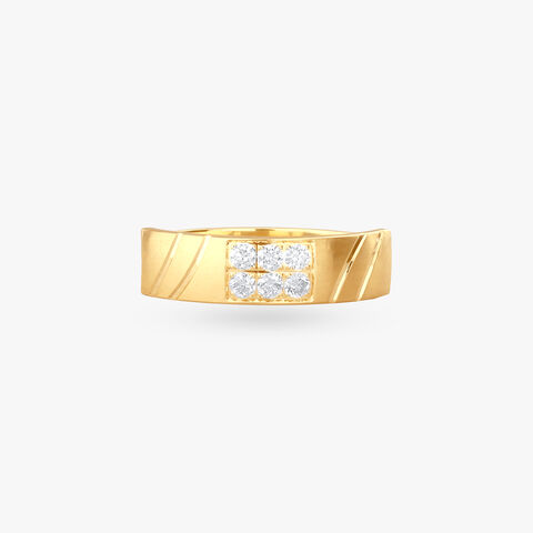 Sleek Grid Diamond Ring for Men