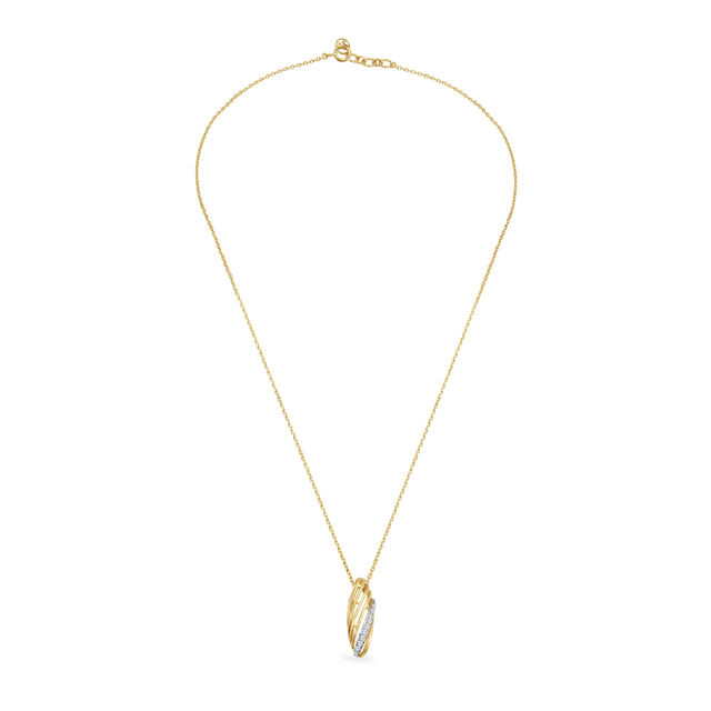 14KT Yellow Gold Ripples Pendant with Chain,,hi-res image number null