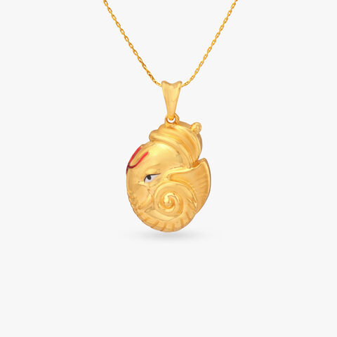 Divine Ganesha Gold Pendant