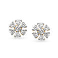 Shining 18 Karat Yellow Gold And Diamond Floral Studs,,hi-res image number null