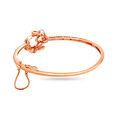 14 KT Rose Gold Floral Diamond Kada Bangle,,hi-res image number null