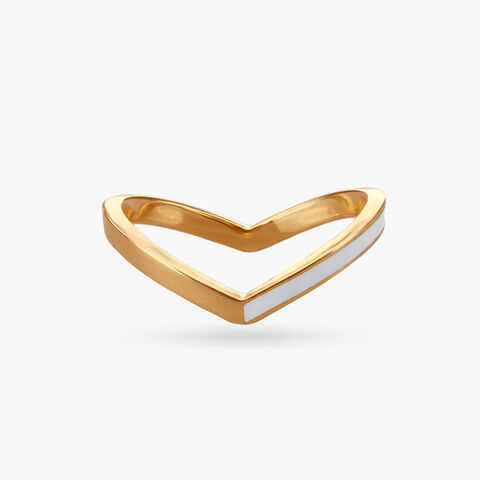 Chevron Charm Gold Finger Ring