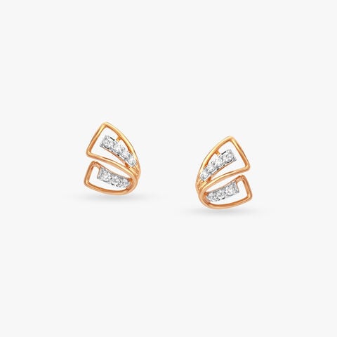Twinned Arc Diamond Stud Earrings
