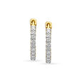 14KT Yellow Gold Diamond Hoop Earrings,,hi-res image number null