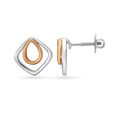 Classic Dual Quad Shape Platinum Earrings,,hi-res image number null