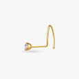 Vibrant Gold and Diamond Nose Pin,,hi-res image number null
