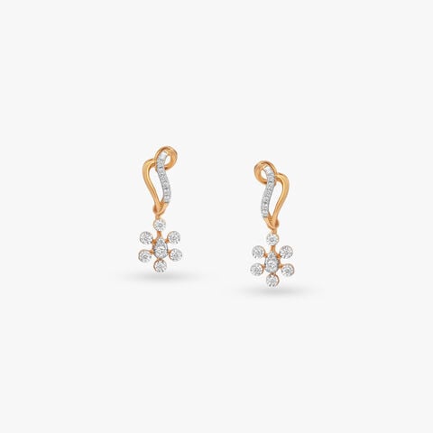 Twinkling Bloom Diamond Drop Earrings