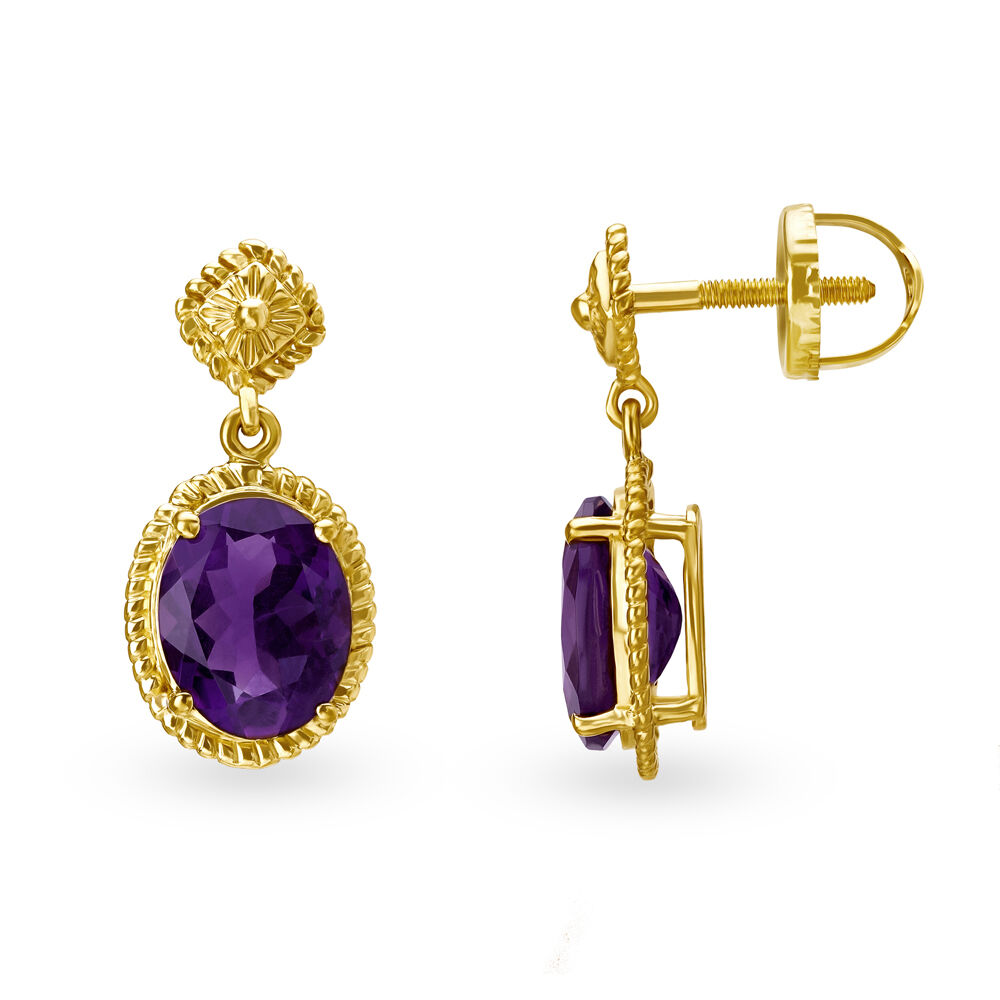 Amethyst on sale earrings tanishq