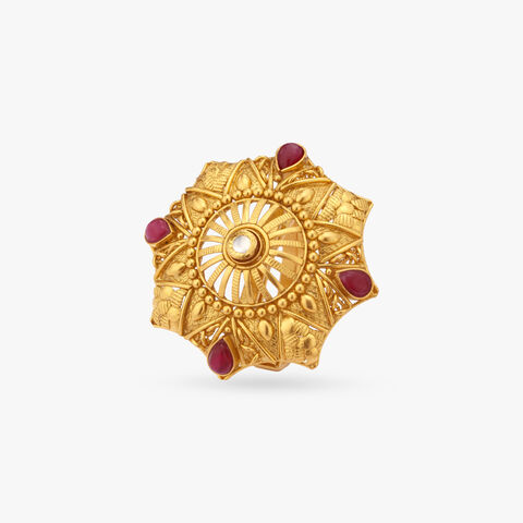 Star Burst Temple Ring