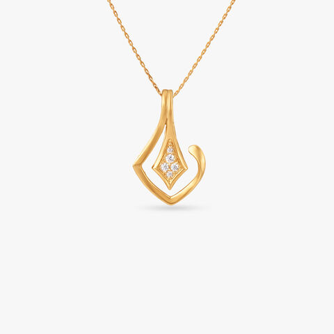 Sculpted Ember Gold Pendant