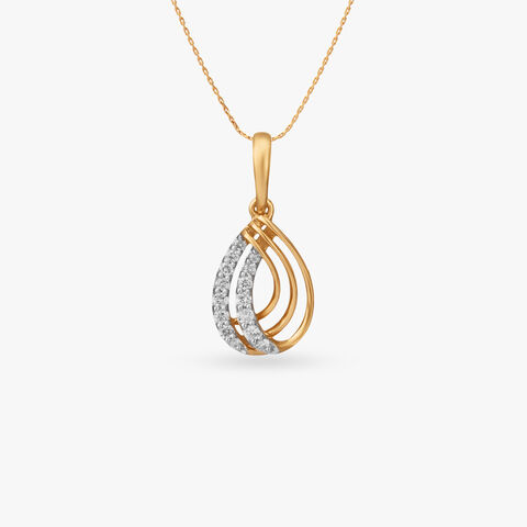 Teardrop Layers Diamond Pendant