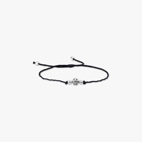 Floral Charm Silver Anklet