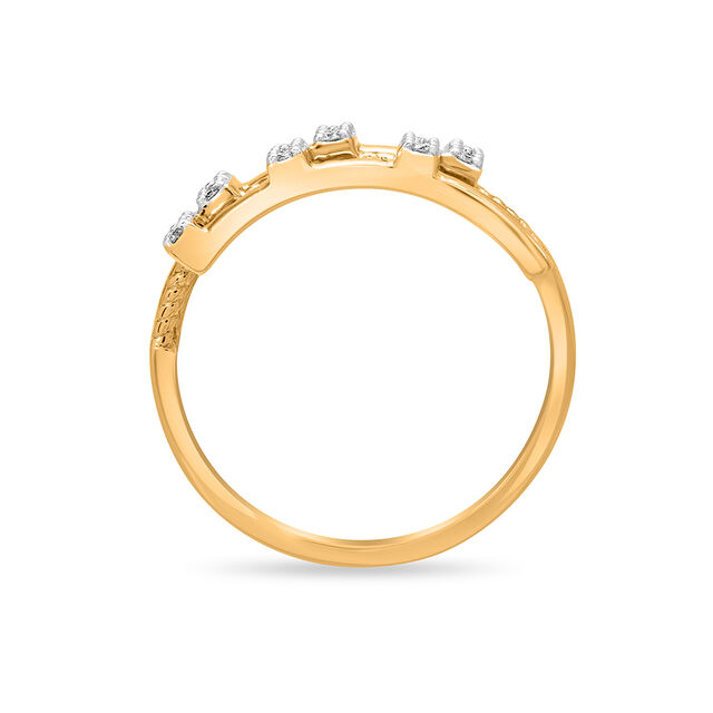 14 KT Yellow Gold And Diamond Square Ring,,hi-res image number null